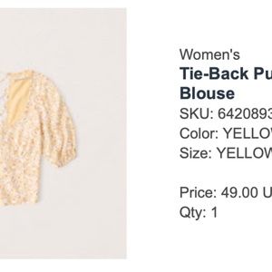 Abercrombie Tie Back Blouse